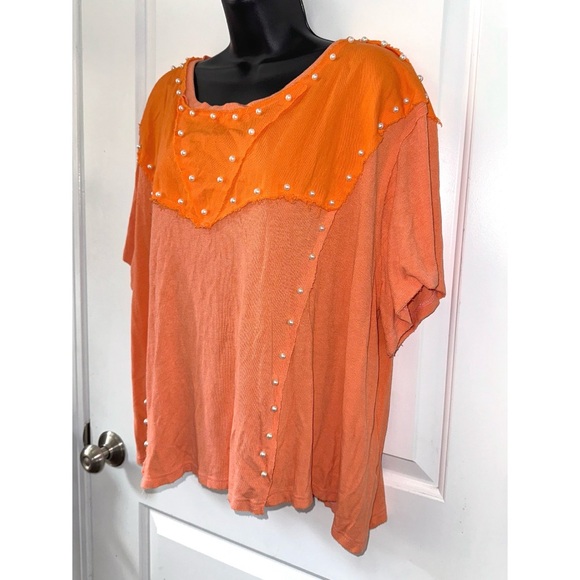 Orange Pearl Detail Top by POL, NEW never worn - Picture 3 of 5